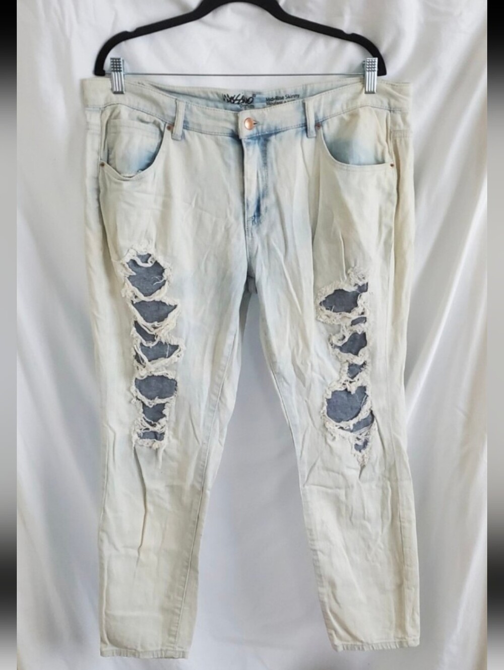 Vintage Mossimo Jeans Size 16 Plus Size Jeans 1X Light Wash Denim Ripped Jeans